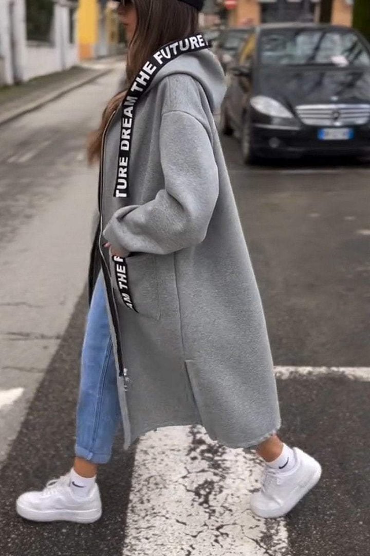 Demy - Women's Long Hooded Coat