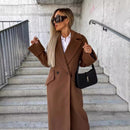 Stay Stylish This Season with the Suit Collar Double Breasted Woolen Coat