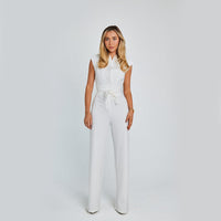 Kate Jumpsuit: Elegant V-Neck Wide-Leg Chic Style