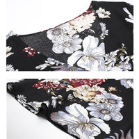 Nima Floral V neck Elastic Waist Dress
