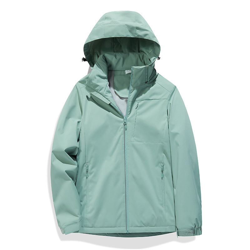 Windproof Waterproof Fleece-Lined Shell Jacket