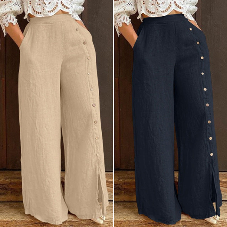 Loose Slit Wide Leg Pant