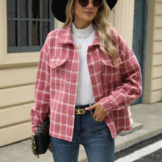 Women’s Must-Have Plaid Baggy Coat