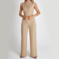 Kate Jumpsuit: Elegant V-Neck Wide-Leg Chic Style