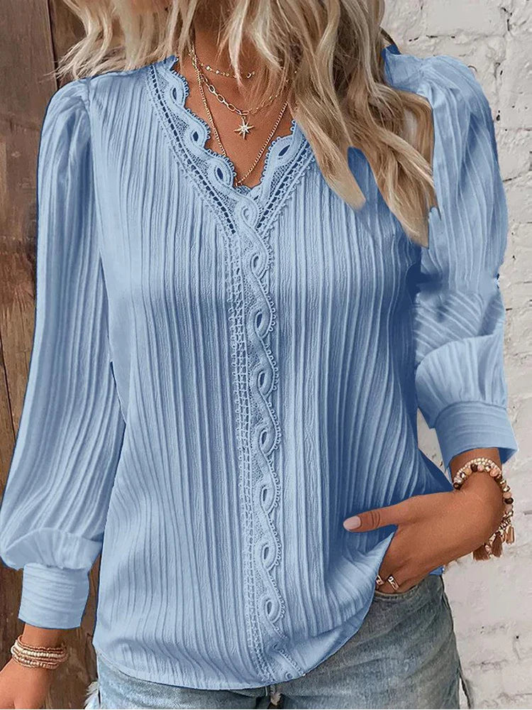 Emma Blouse With Lace Details In Chiffon