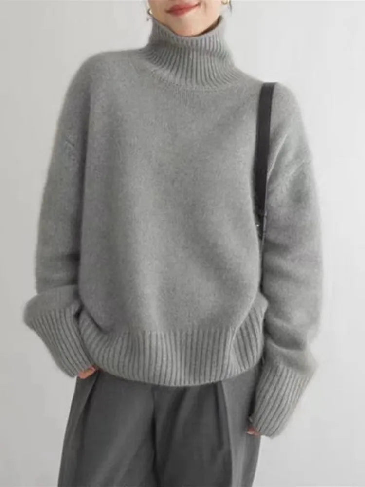 Isabella - Luxe High Neck Cashmere Sweater