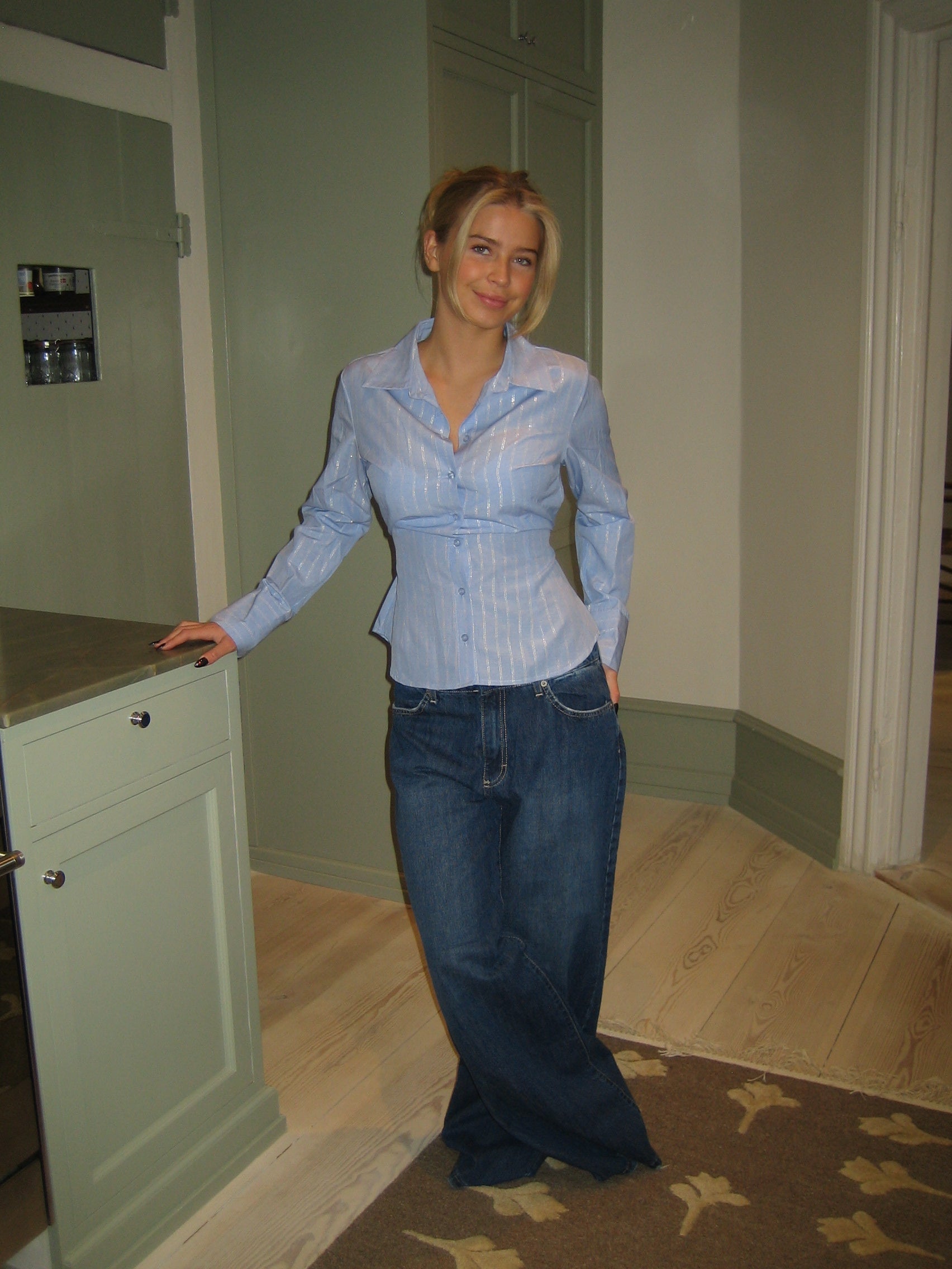 Sophia | Non-iron Blouse with Fine Stripe