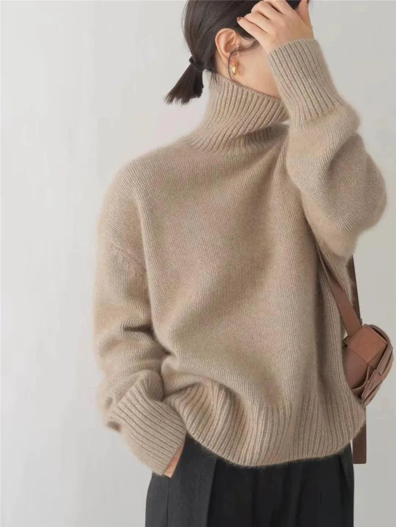 Isabella - Luxe High Neck Cashmere Sweater