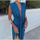 Crocetta™ | Sophisticated Deep V-Neck Dress