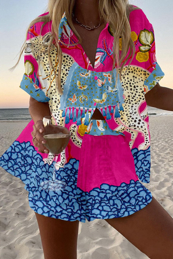 Belina™ | Butterfly Print Short Linen Set