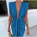 Crocetta™ | Sophisticated Deep V-Neck Dress