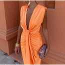 Crocetta™ | Sophisticated Deep V-Neck Dress