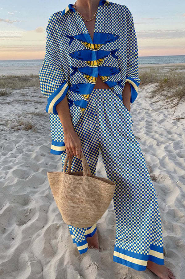 Trivela™ | Linen Collection Featuring Sardine and Lemon Design