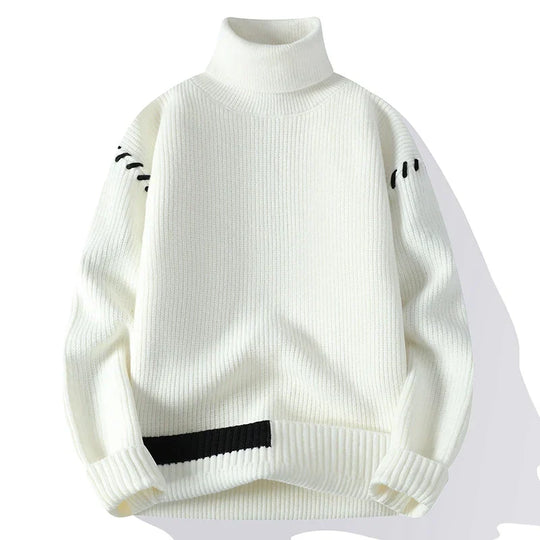 Luca Patchwork Turtleneck Sweater For Men