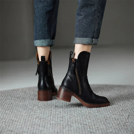 Grazia  Leather Ankle Boots