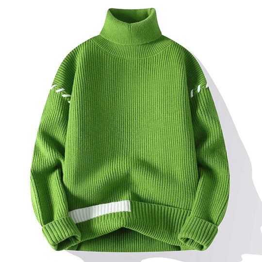 Luca Patchwork Turtleneck Sweater For Men