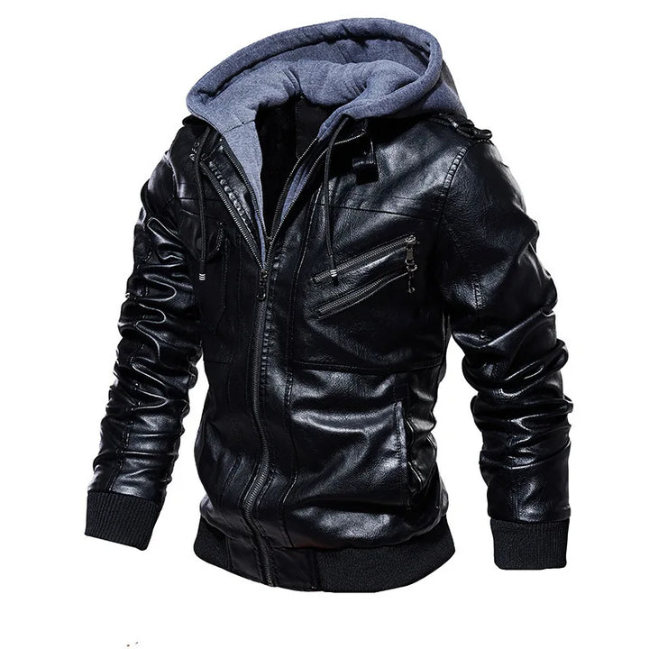 Troy - Hooded Leather Jacket