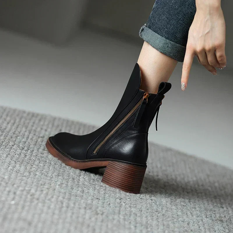 Grazia  Leather Ankle Boots