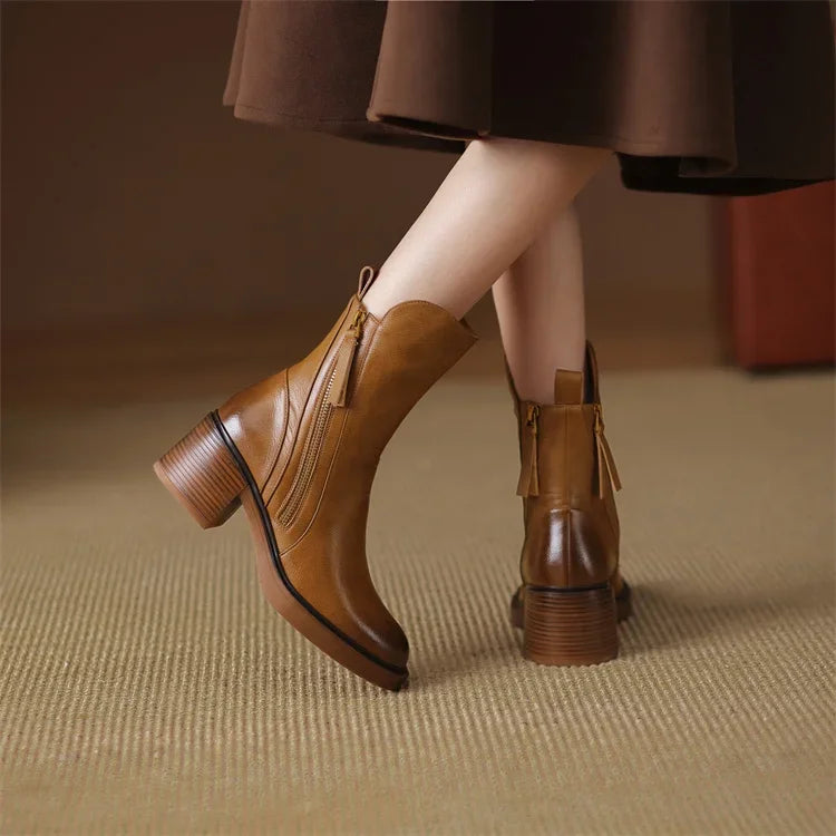 Grazia  Leather Ankle Boots