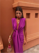 Crocetta™ | Sophisticated Deep V-Neck Dress
