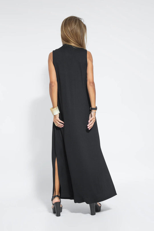 ANGELICA  LONG DRESS WITH V NECK