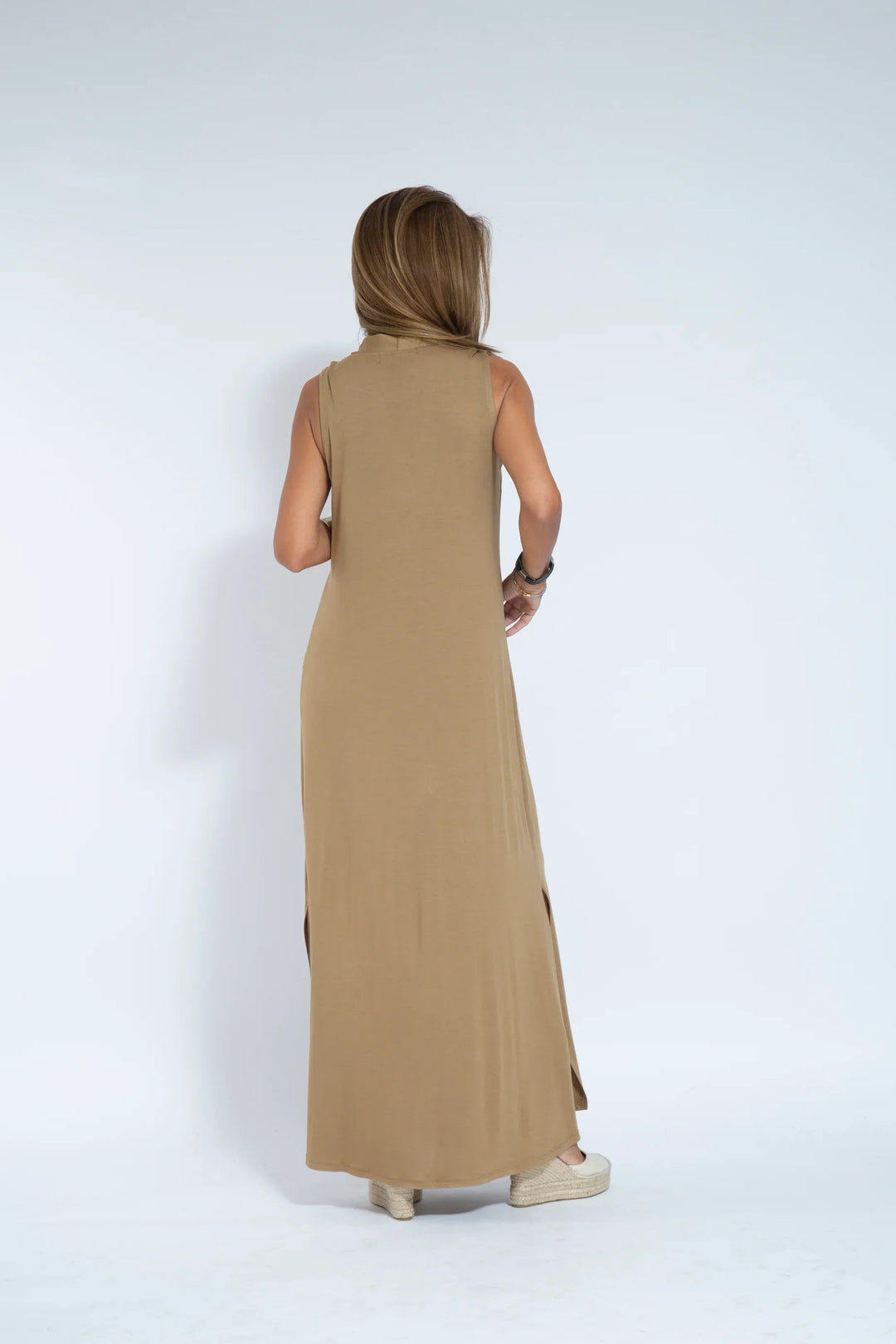 ANGELICA  LONG DRESS WITH V NECK