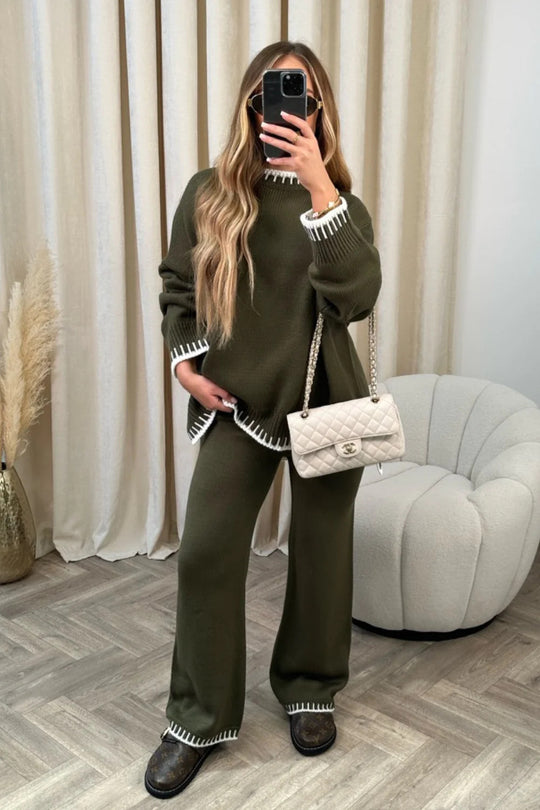 Chic Solid Color | Two-Piece Suit for Autumn & Winter