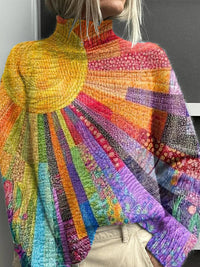 Delfina™ | Bright and Colorful Turtleneck Sweater