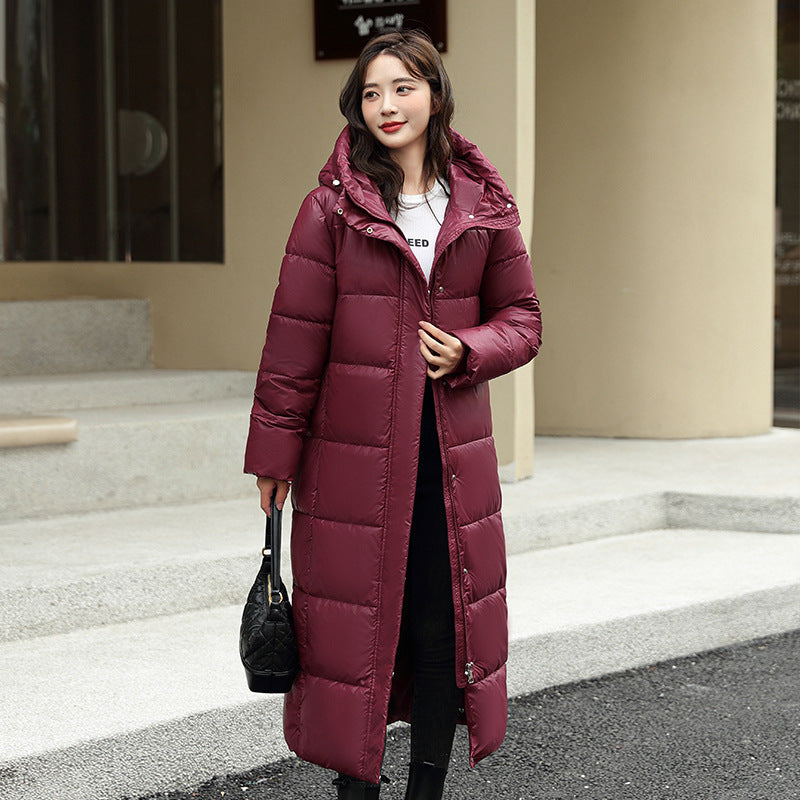 Stay Warm & Stylish with the Women’s Super Long Winter Puffer Coat