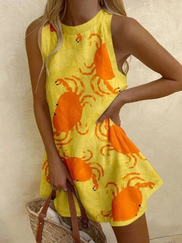 Orvienne™ | Crab Print Mini Dress