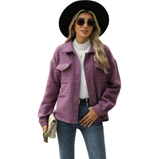 Women’s Must-Have Plaid Baggy Coat