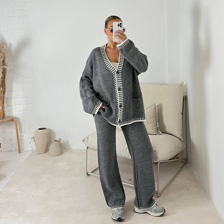 Women’s Casual Knitted Two-Piece Suit – Effortless Style