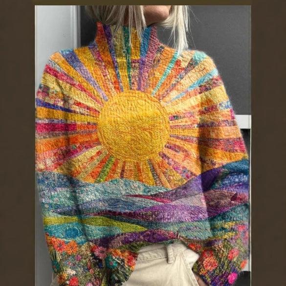 Delfina™ | Bright and Colorful Turtleneck Sweater