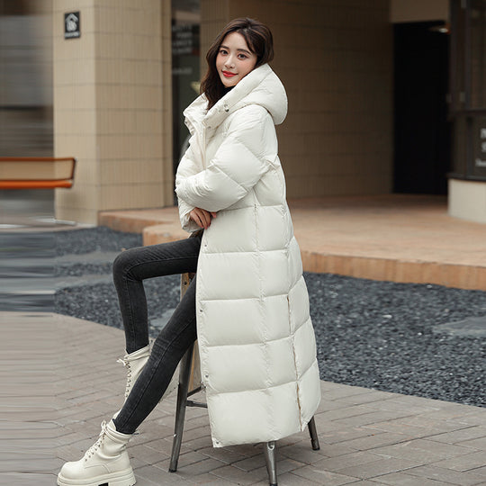 Stay Warm & Stylish with the Women’s Super Long Winter Puffer Coat