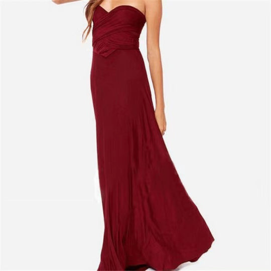 Cross Strap V-neck Long Dress