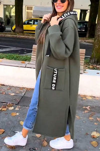 Demy - Women's Long Hooded Coat