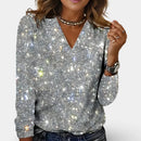 Yvonne  V Neck Diamond Blouse