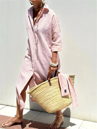 Renata™ - Striped Dress with Collar