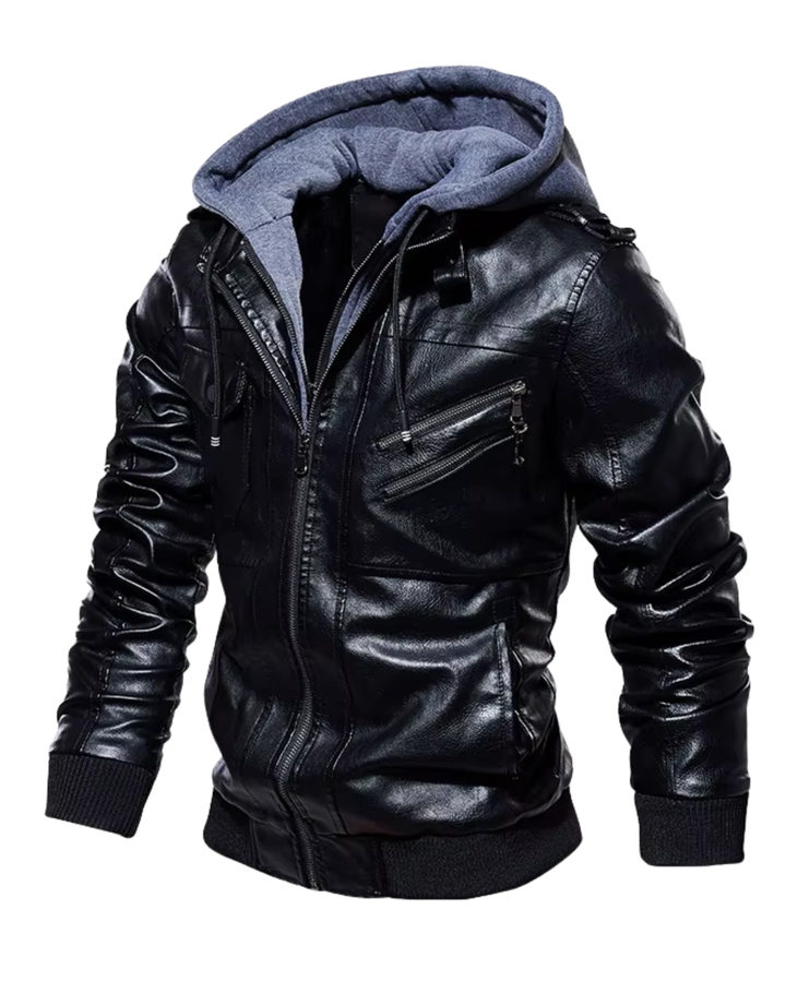 Troy - Hooded Leather Jacket